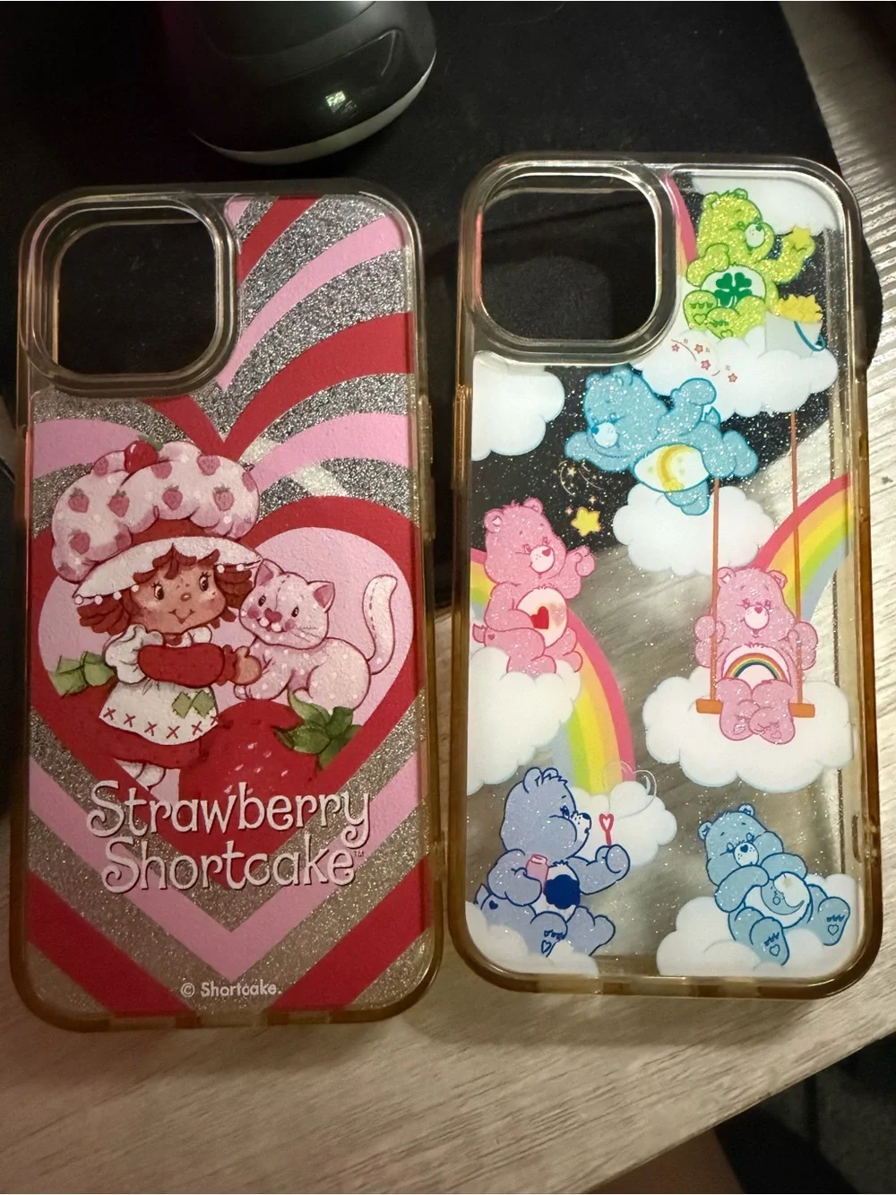 Strawberry Shortcake & Care Bears Pink Glitter Phone Case Duo
